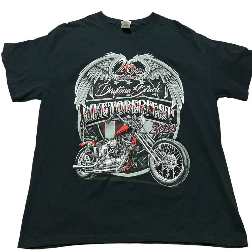 2018 Biketoberfest Graphic Tee Size Large 26th Annual Daytona Beach Fl biker